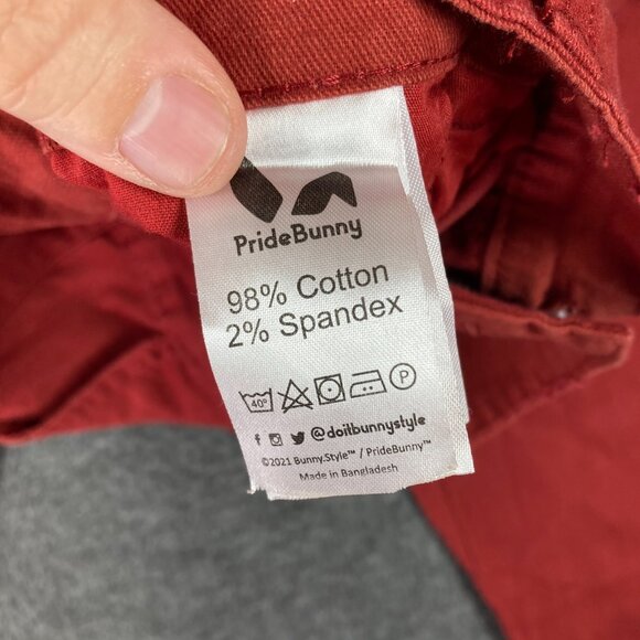 NWT Pride Bunny Pants Mens 36 Clay Red Rainbow Lining - Picture 4 of 13